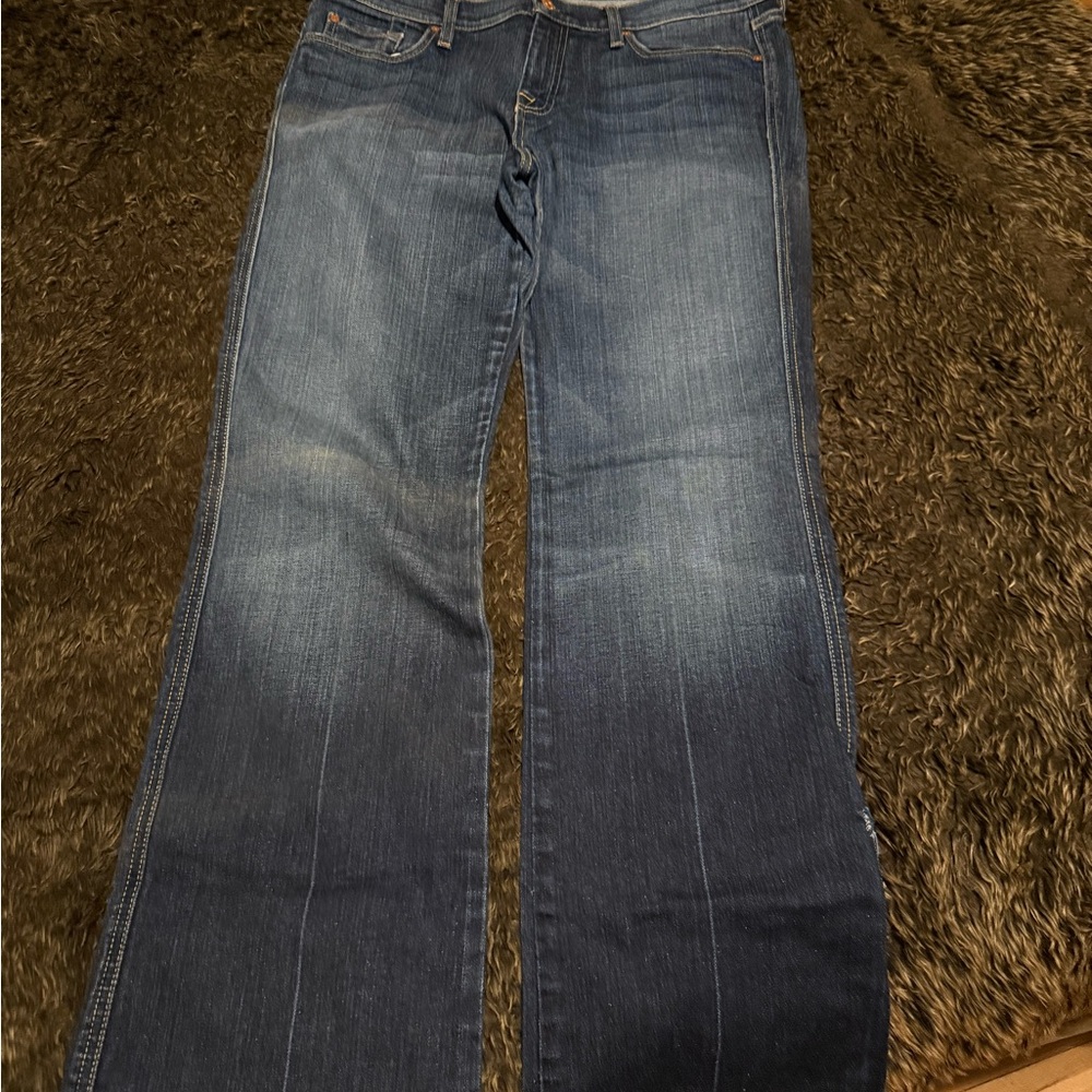 7 For All Mankind Men’s Straight Jeans - Dark Blue Wash